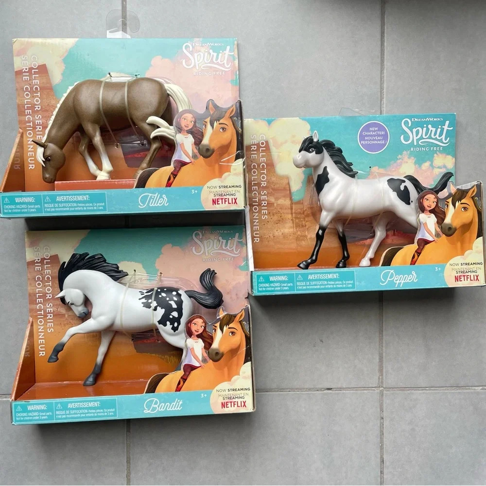 Dreamworks Spirit Riding Free Collector Series:  Pepper, Bandit & Tiller NIB NEW